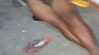 Naked crackhead asleep on the street groped by fag - ThisVid.com