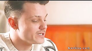 Hot gay Enzo Muller anal fucked in a dinning room by host Bruce Huxley