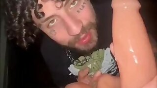 @TattedTommy1 sucks and fucks dildo