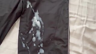 Guy shoots a huge load on trackie