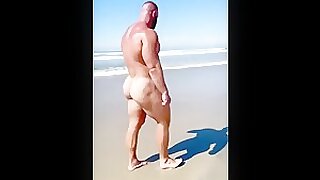 Big sexy beast walking down the beach