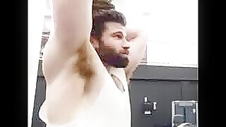 Tall handsome hunk's bushy pits