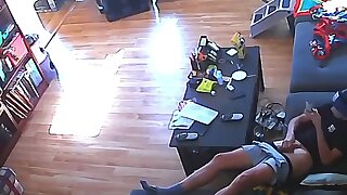Bro wanking home alone on sofa