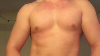 Fit Azusan stroking his cock and whispering sexy things