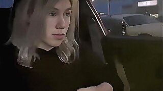 GBT Blond Emo Twink Cums in the Car - AI Enhanced