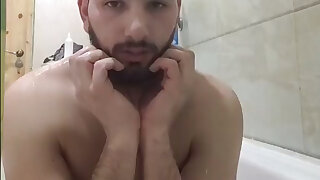 Hot young Russian guy playing with cock in bath - ThisVid.com