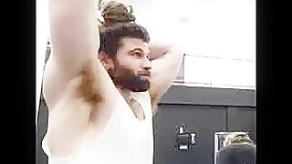Handsome hunk's bushy pits