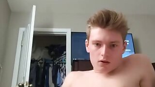 Finnish guy jerking off with a banana up his arse.