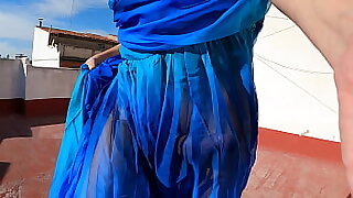 Sissy goddess in sheer dress exercises her gorgeous cock and ass and edge &lbrack;4K 240 FPS