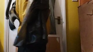 Wanking in raingear and waders and a gasmask