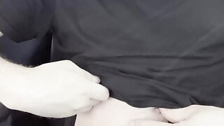 Rubbing my belly in the car