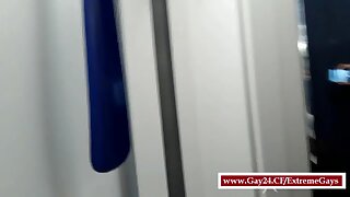 Risky fucking in a dressing booth