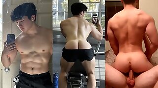 young athlete gives his muscular ass