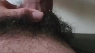 Blindfolded bottom taking loads sucking on thick hairy cock