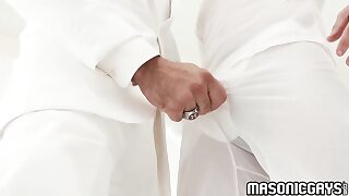 Master Adam Snow deepthroat twink Noah White cock