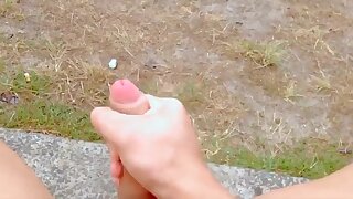 Hunk with big dick out in public