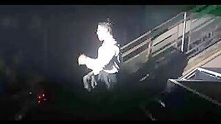 Brazilian male stripper shows off his huge cock in a red thong