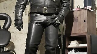 In my playroom, a red in full leather and tall boots