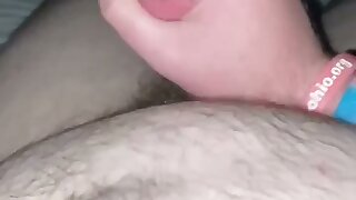 Chubby guy jerks and cums big load