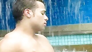 Two studs at a pool