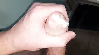 White dick tight foreskin cum