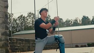 Watch this super cutie baseball player in uniform with a nice butt.