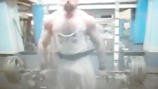 Hollywood's Muscle Eddie In The Gym And His 18 Inch Dick.
