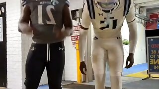 Watch this compilation of some football players in their gear.
