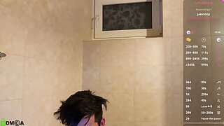 Gay hunk ballgag shower masturbate webcam