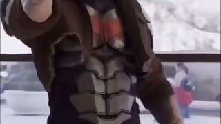 Watch this cute superhero show off his sexy body.