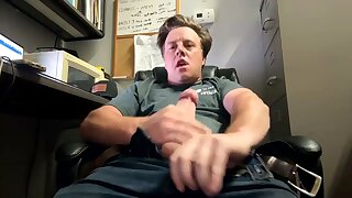 He was so horny through his pants that he does a quickie and cums really fast