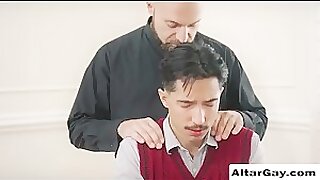 Getting sucked by this horny evil priest