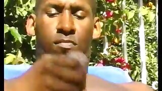 Black gay cock wanking under the sun